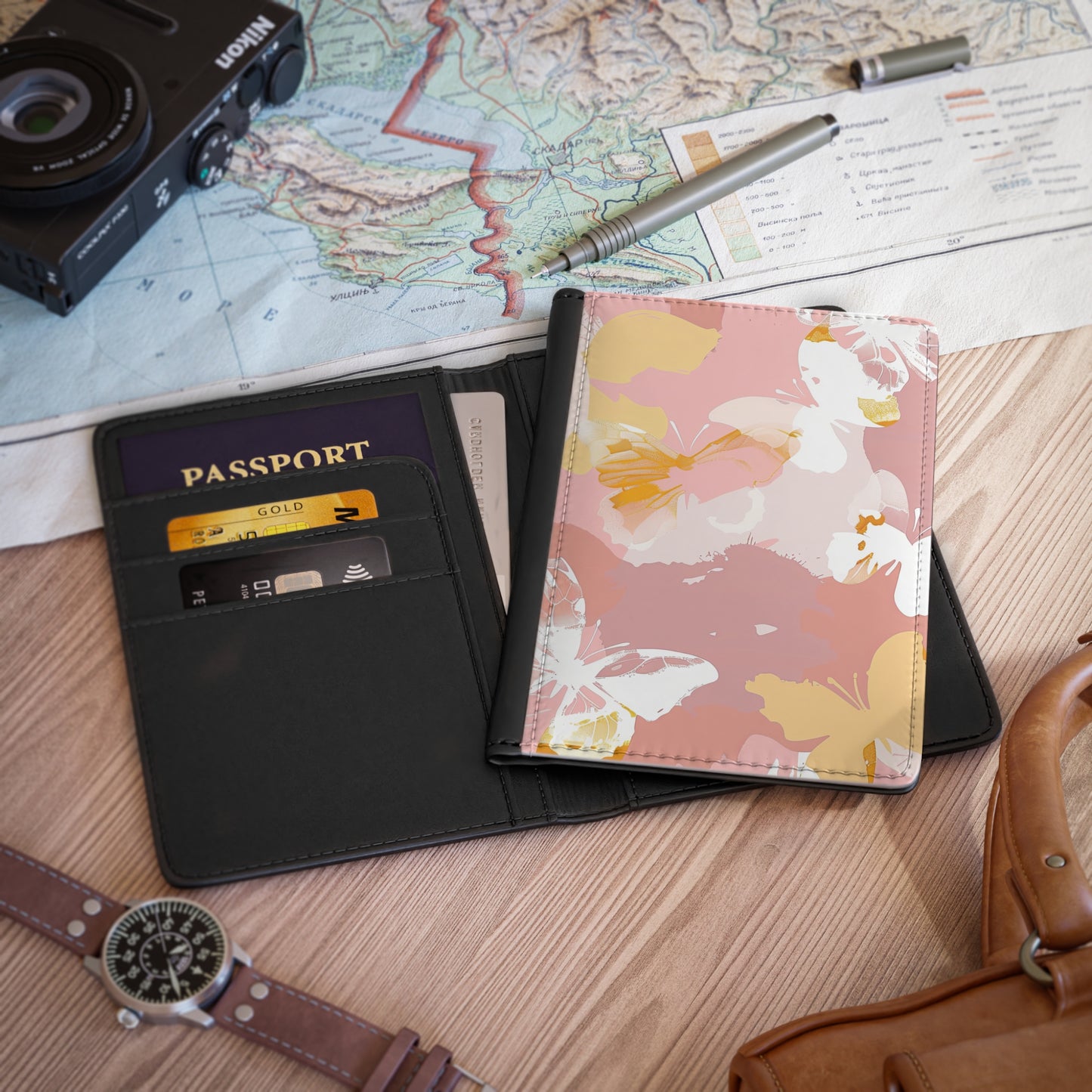 Watercolor Butterflies Passport Cover
