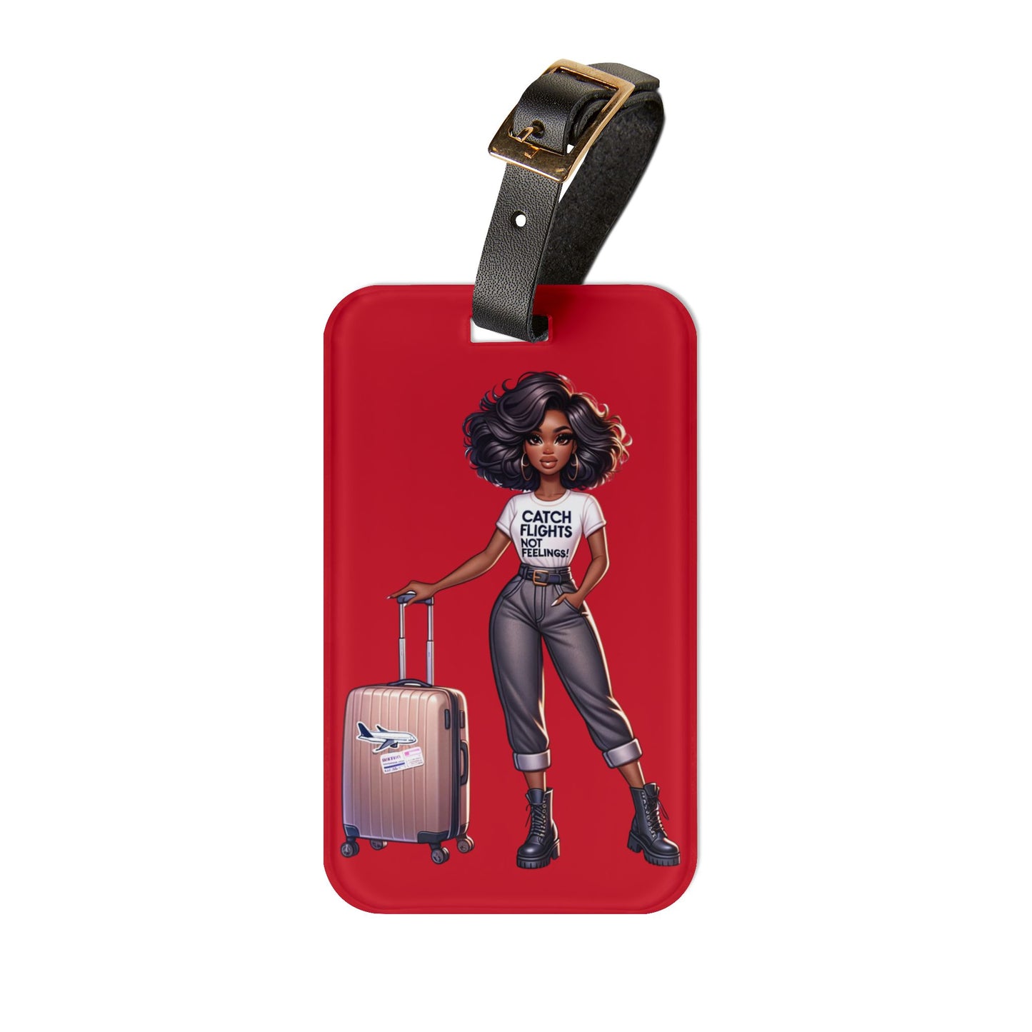 Catch Flights (red) Luggage Tag