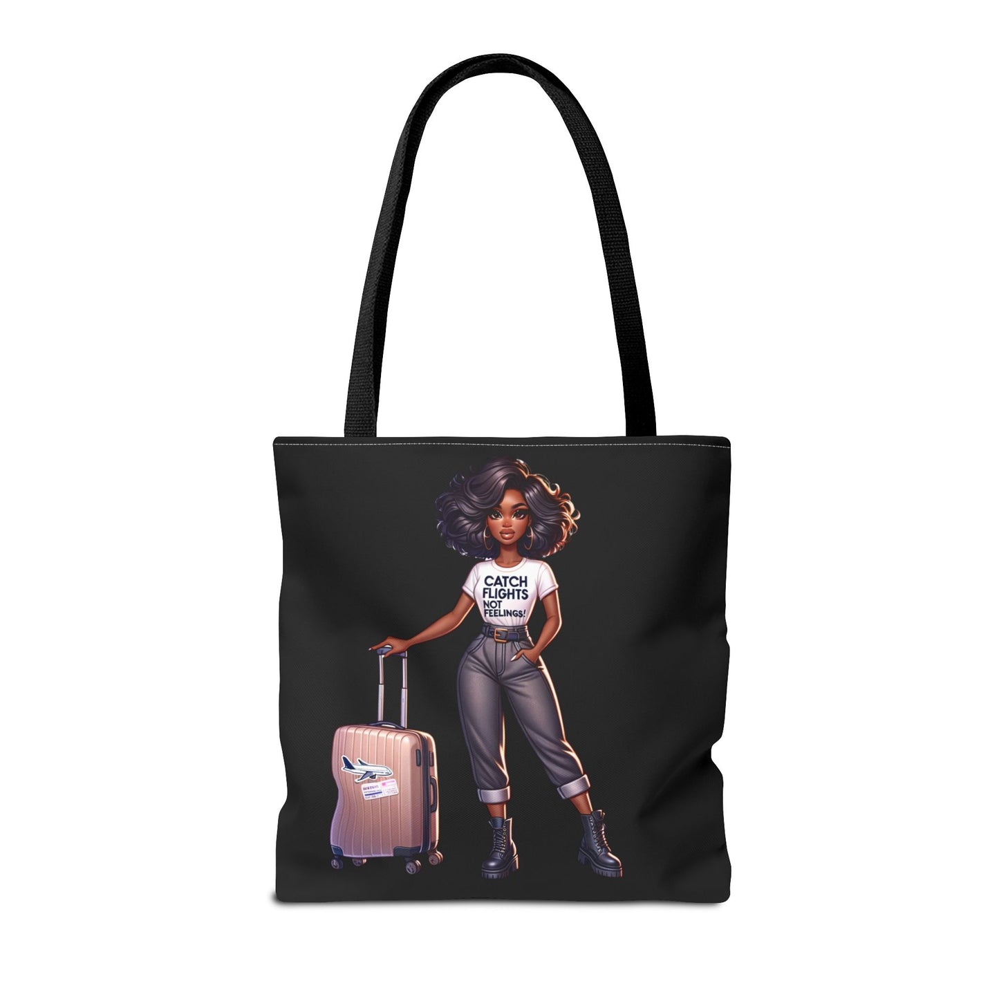 Catch Flights NOT Feelings Tote Bag (AOP)