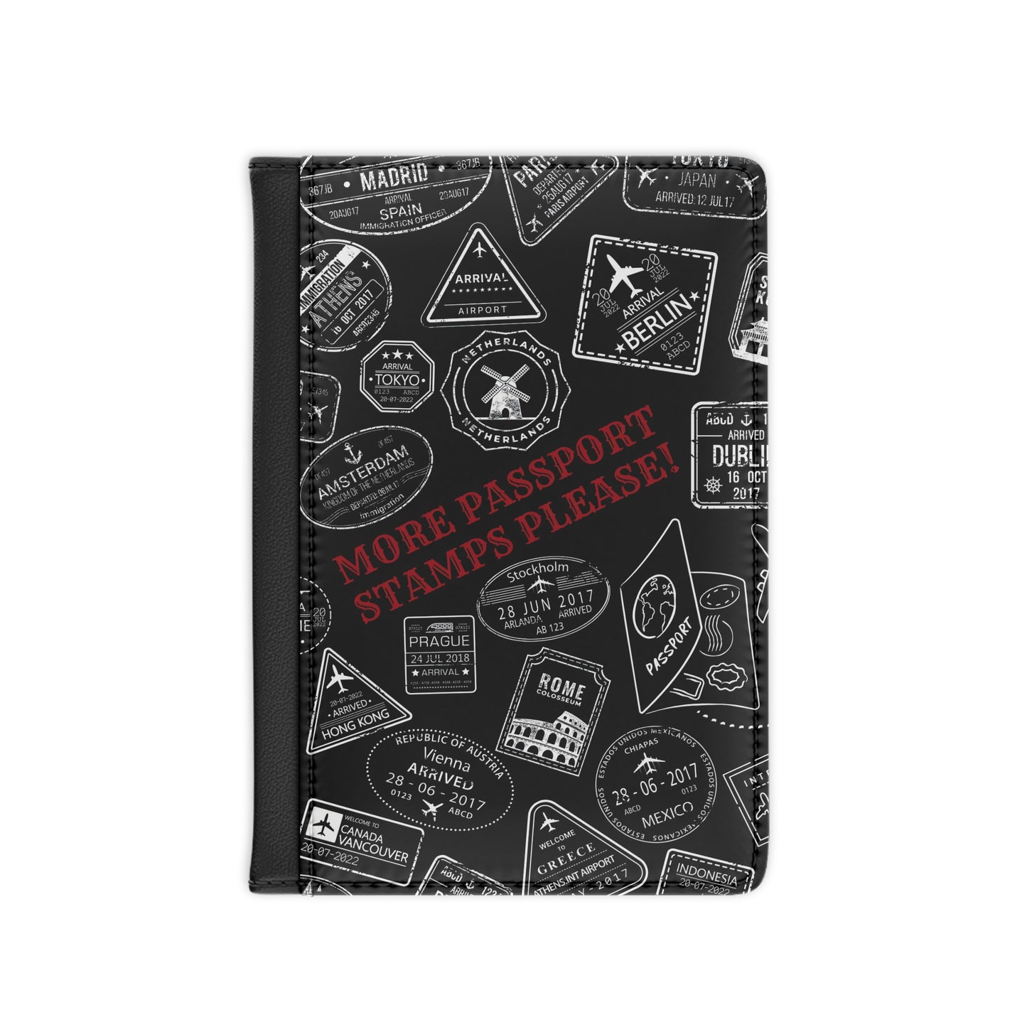 More Passport Stamps (blk) Passport Cover