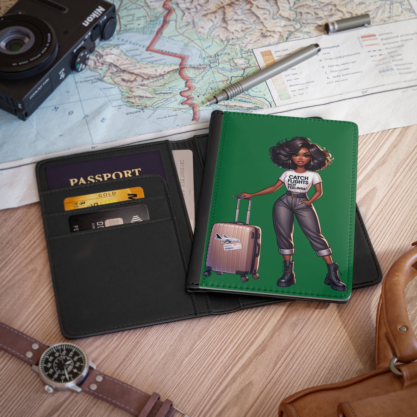Catch Flights (grn) Passport Cover