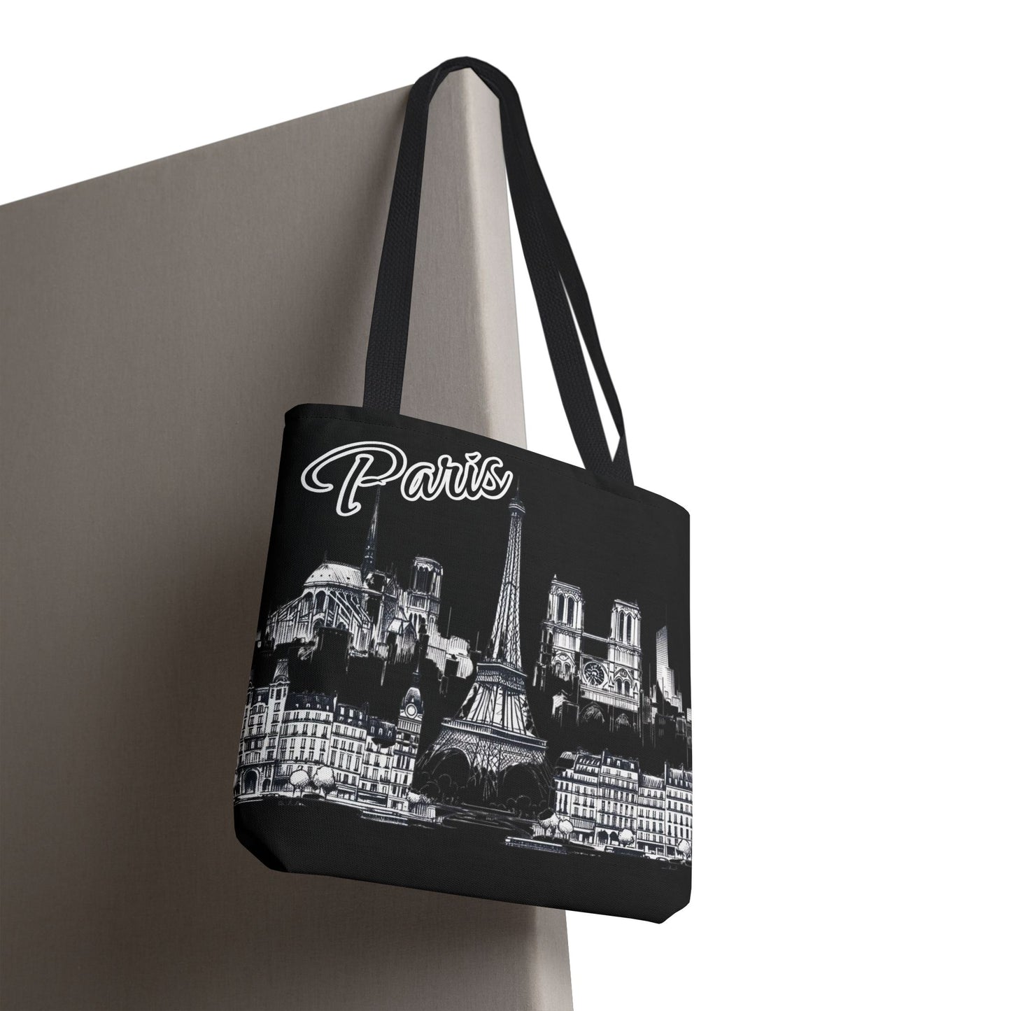 Paris (black) Tote Bag (AOP)