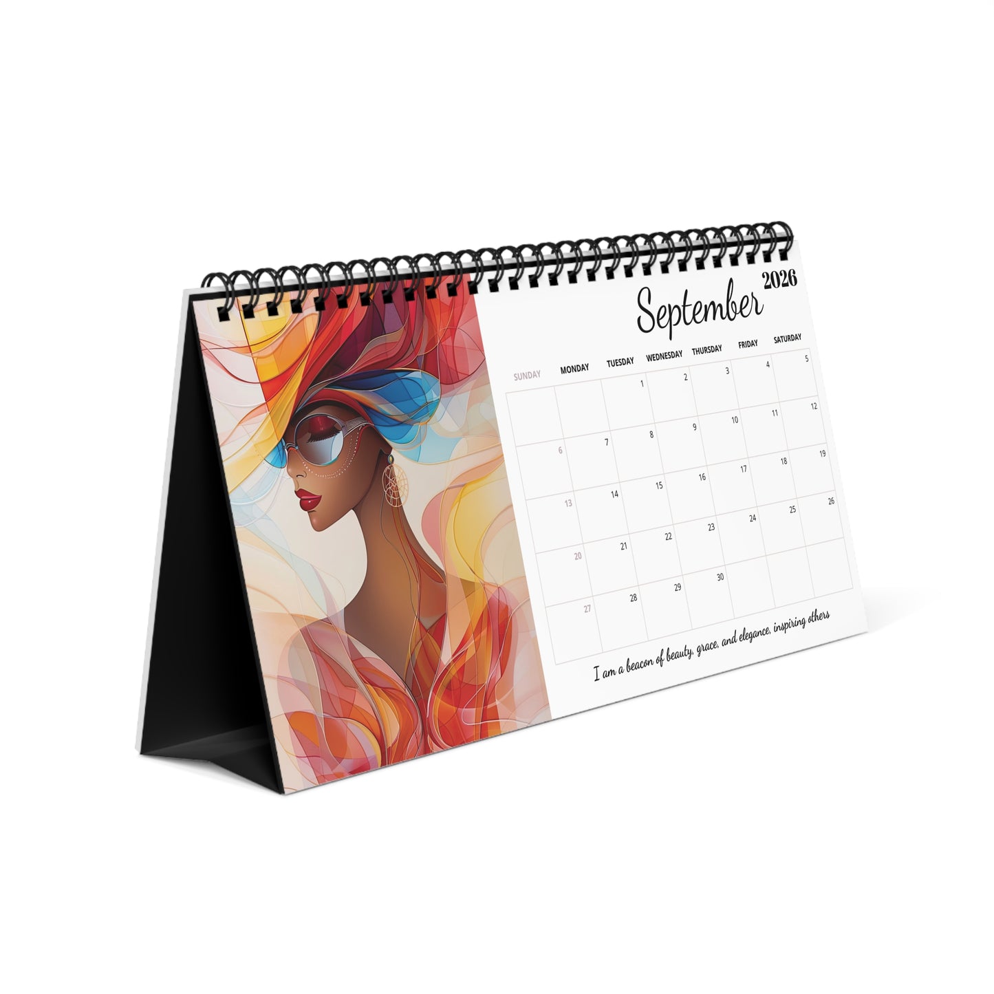 2026 Abstract Elegance Desktop Calendar