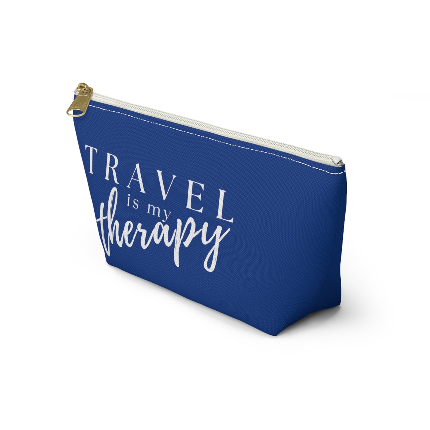 Travel Is My Therapy (blue) Accessory Pouch