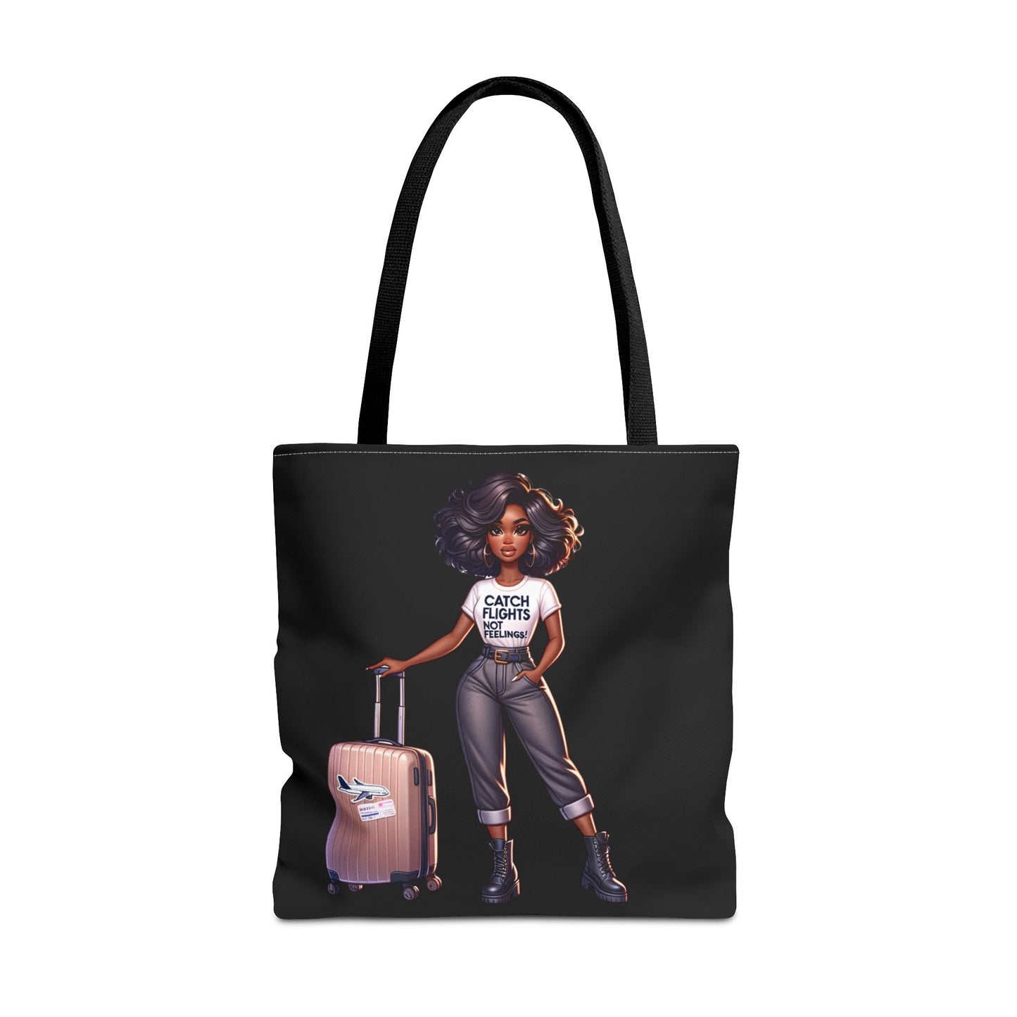Catch Flights NOT Feelings Tote Bag (AOP)