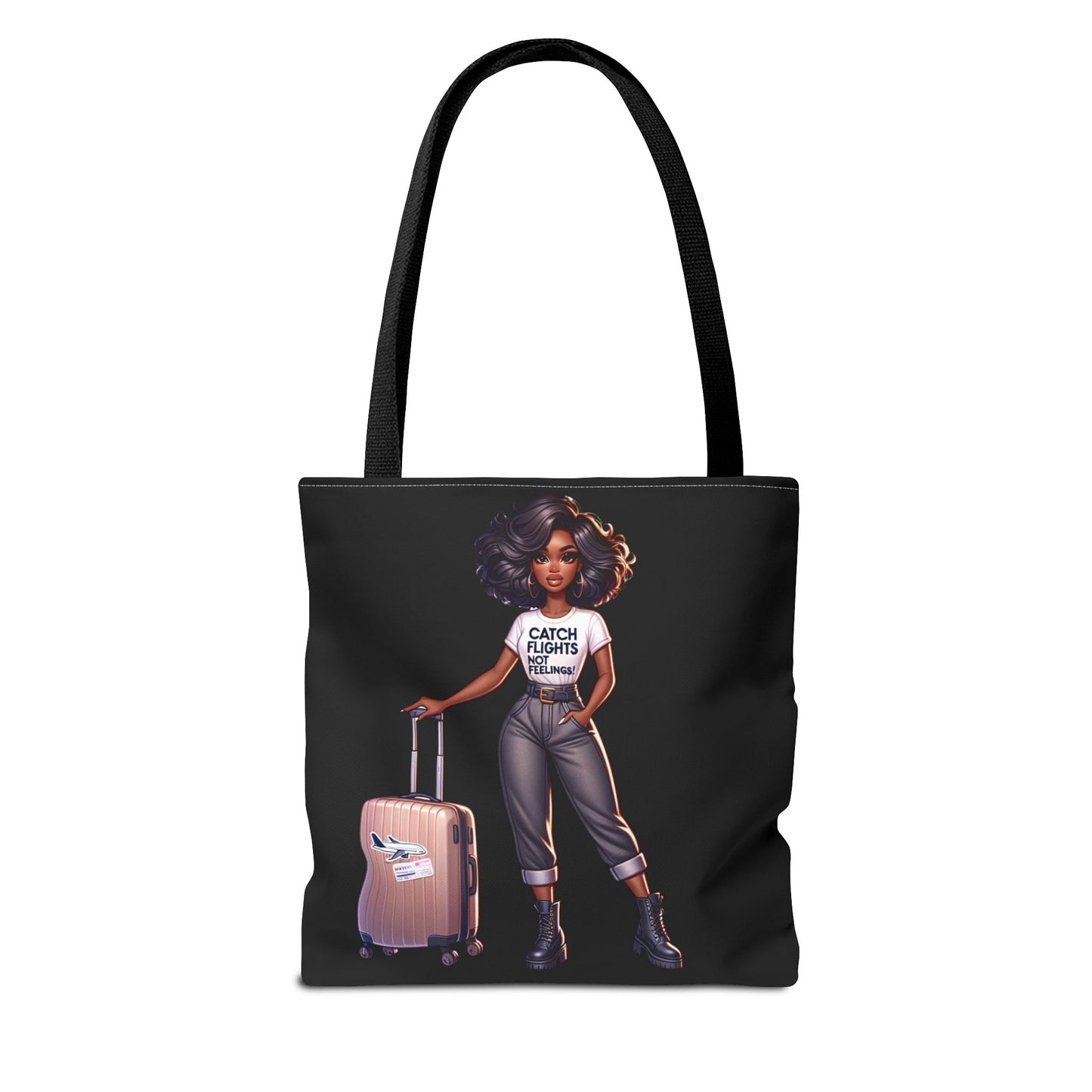 Catch Flights NOT Feelings Tote Bag (AOP)
