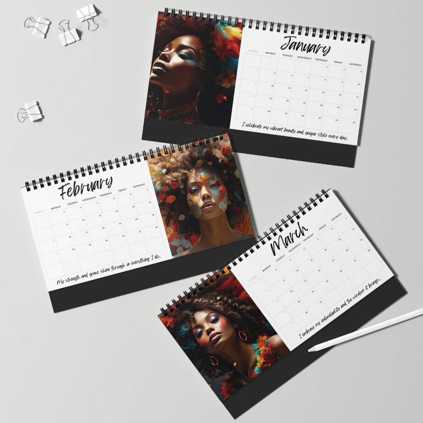 Colors of Her 2026 Desktop Calendar