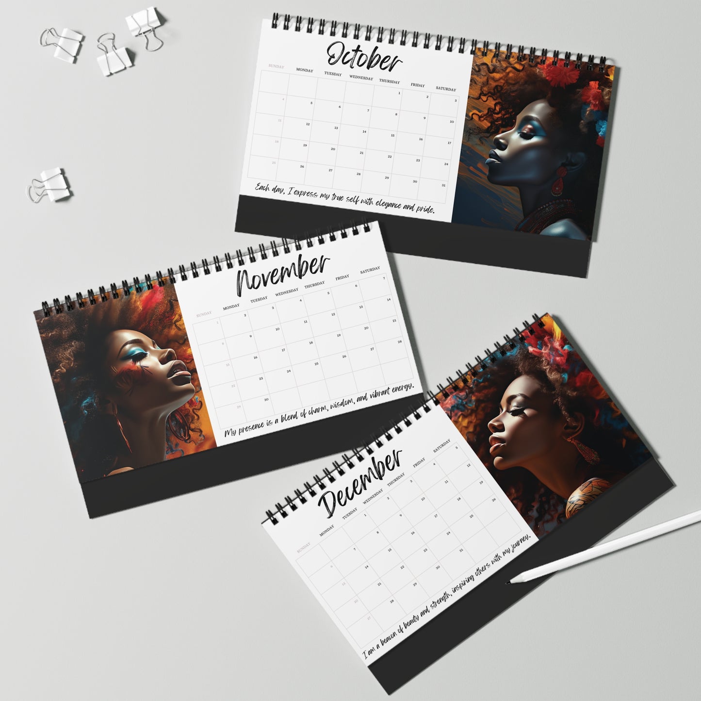 Colors of Her 2026 Desktop Calendar