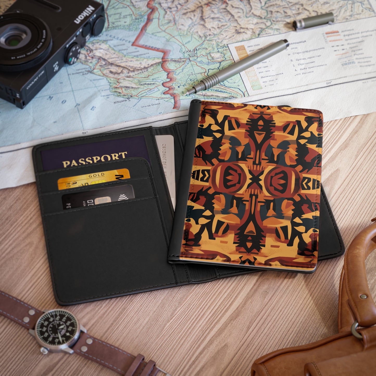 Abstract Earthtones Passport Cover