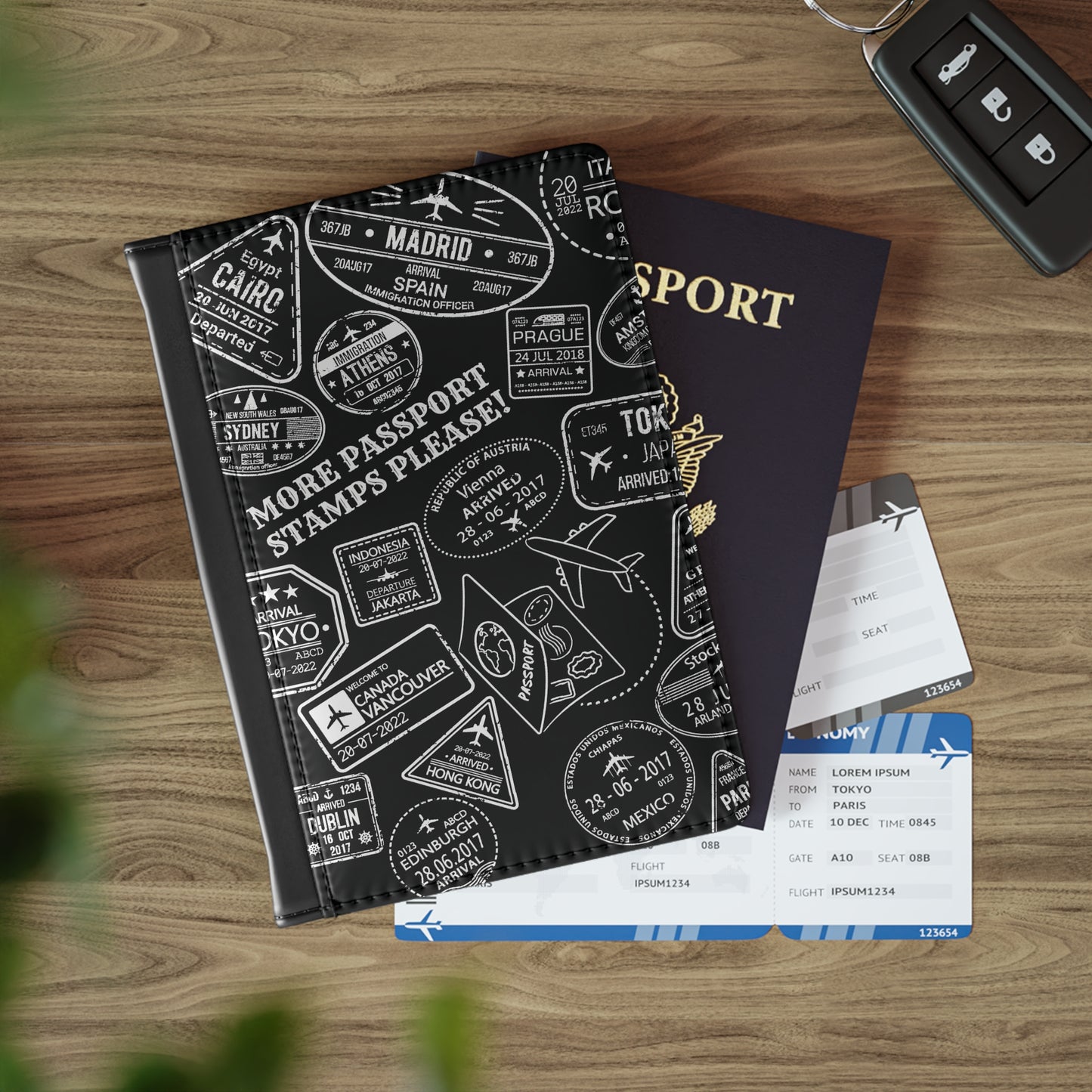 More Passport Stamps (b/w) Passport Cover