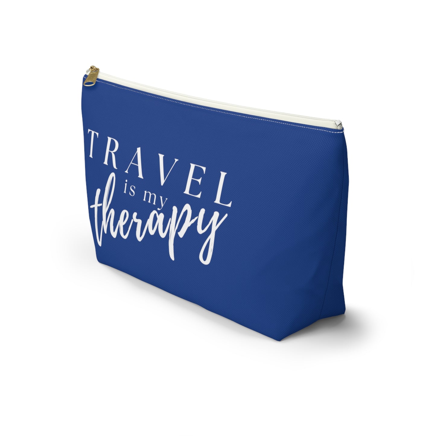 Travel Is My Therapy (blue) Accessory Pouch