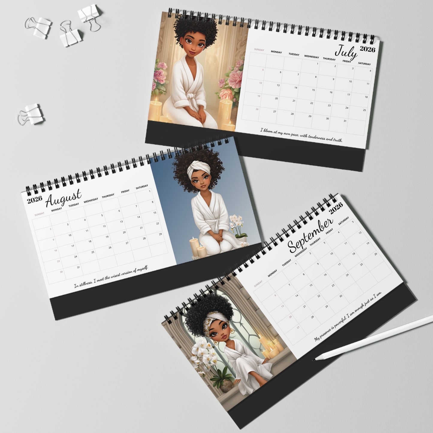 2026 Spa Day Bliss Desktop Calendar
