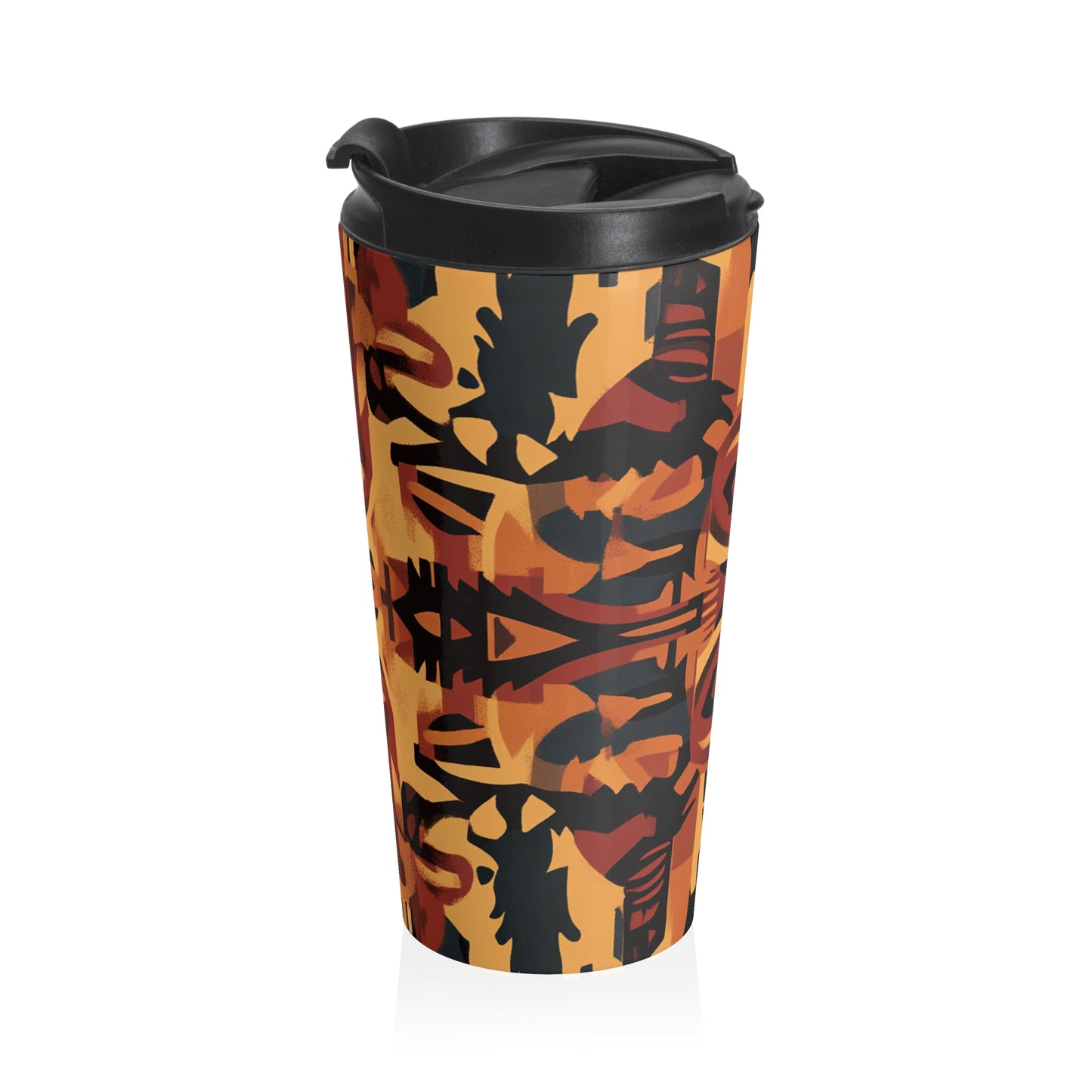 Abstract Earthtones Stainless Steel Travel Mug