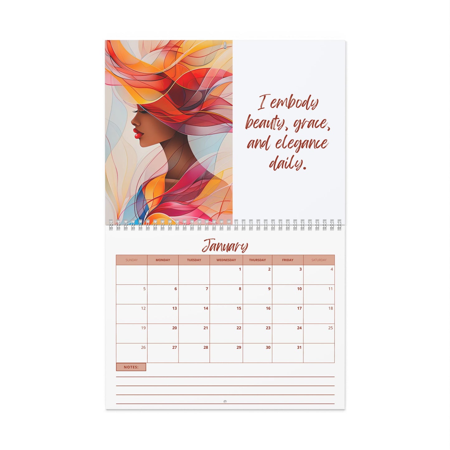 2025 Abstract Elegance Affirmation Wall Calendar