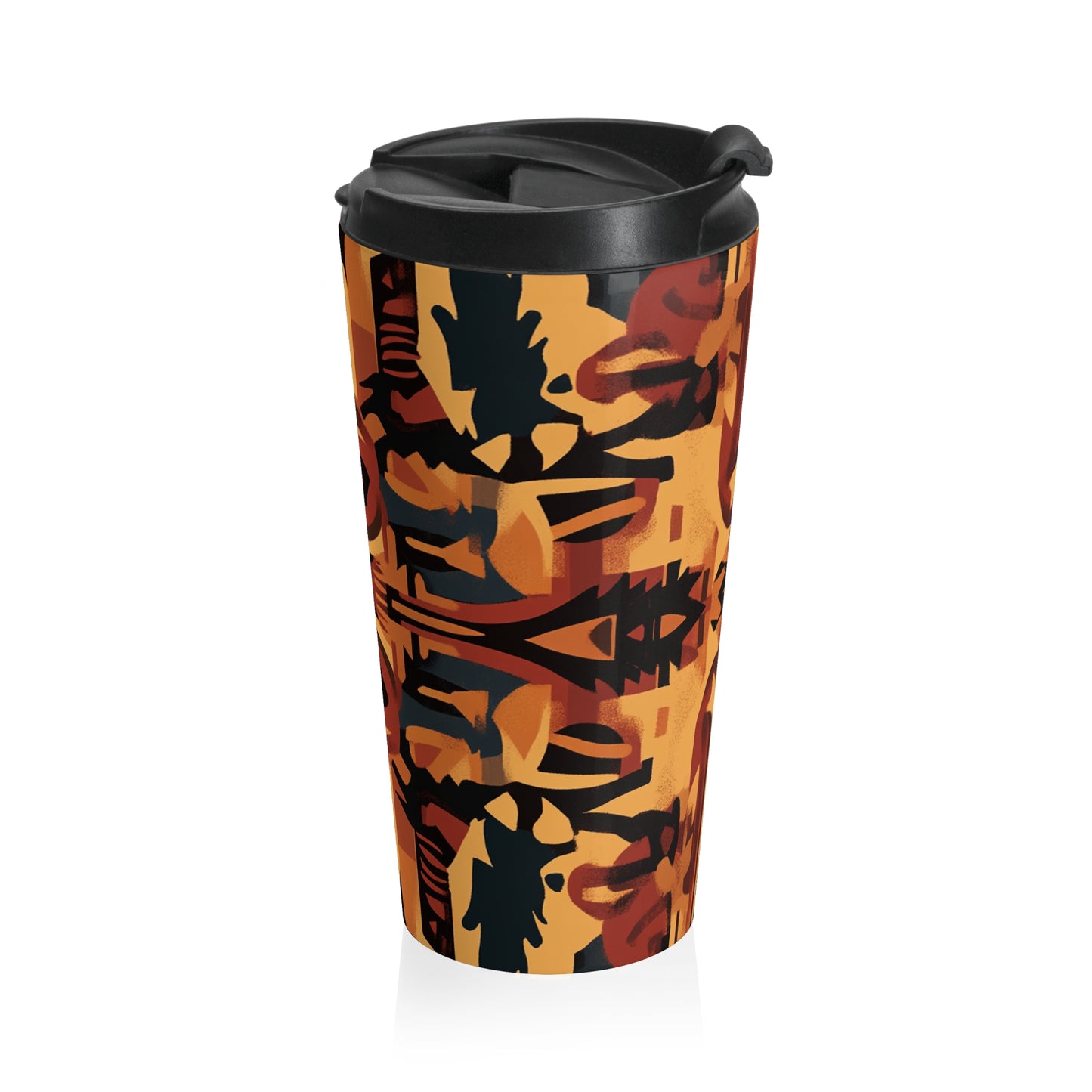 Abstract Earthtones Stainless Steel Travel Mug