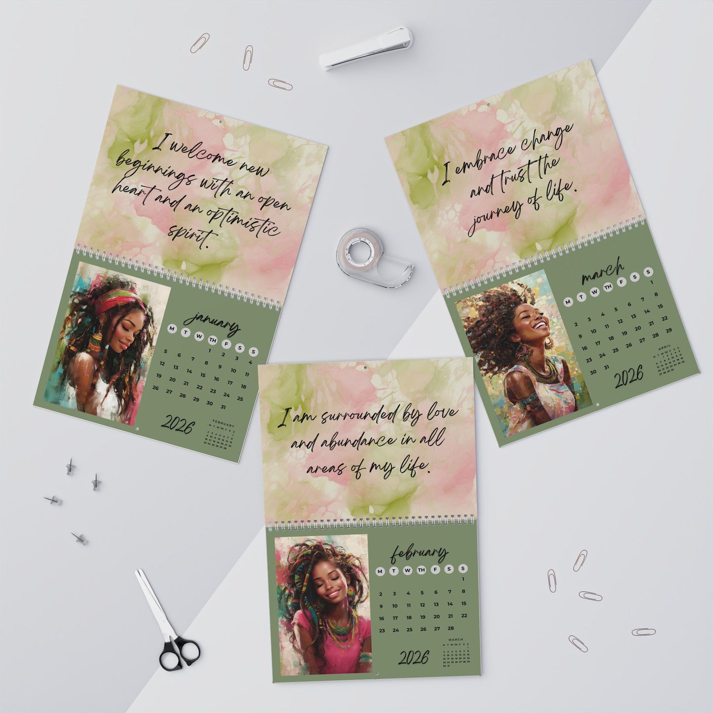 2026 Pretty Girls Affirmation Wall Calendar