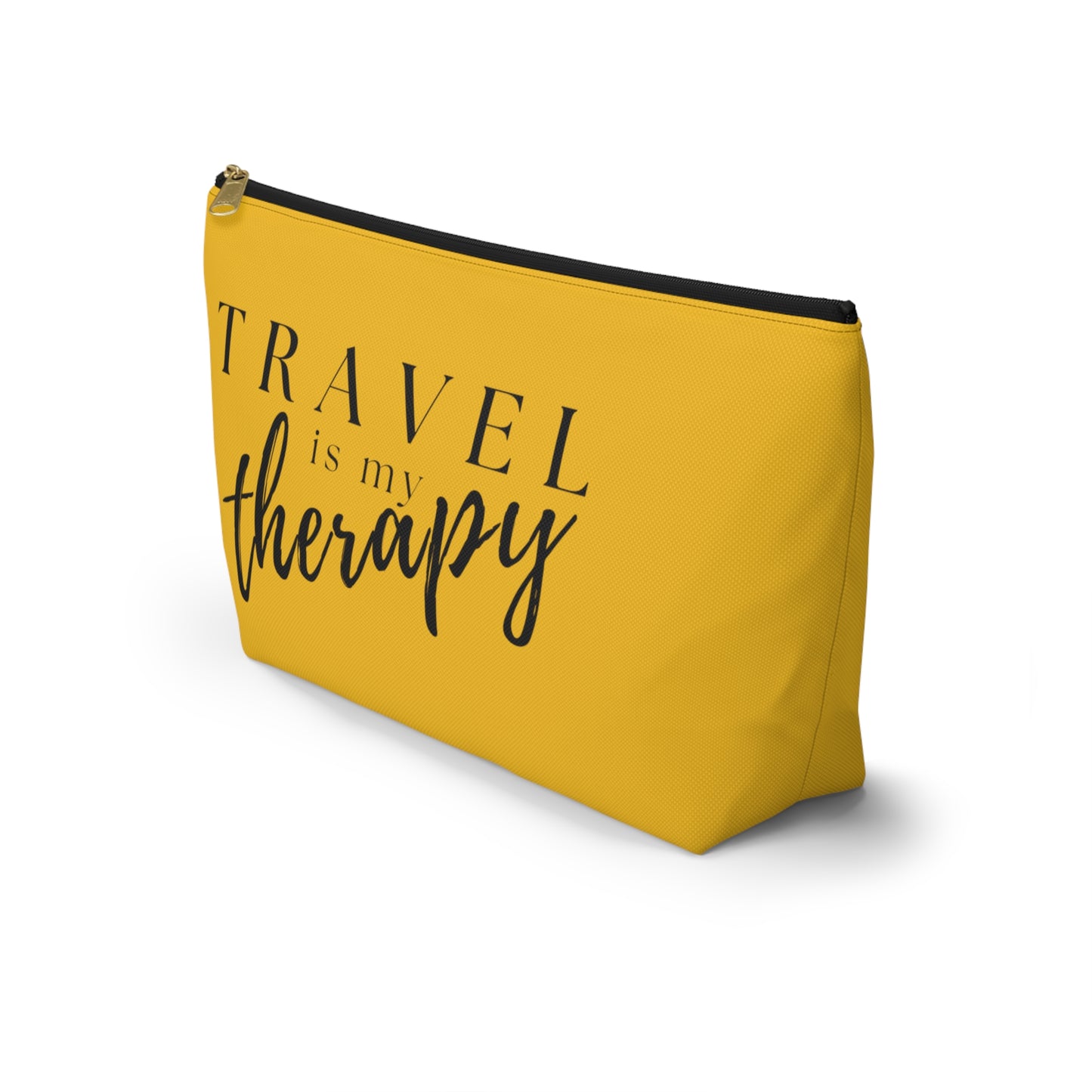 Travel Is My Therapy (yellow) Accessory Pouch