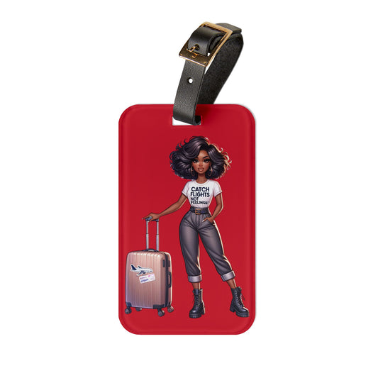 Catch Flights (red) Luggage Tag