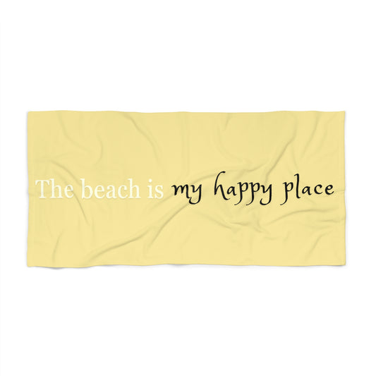 My Happy Place Beach Towel-ylw