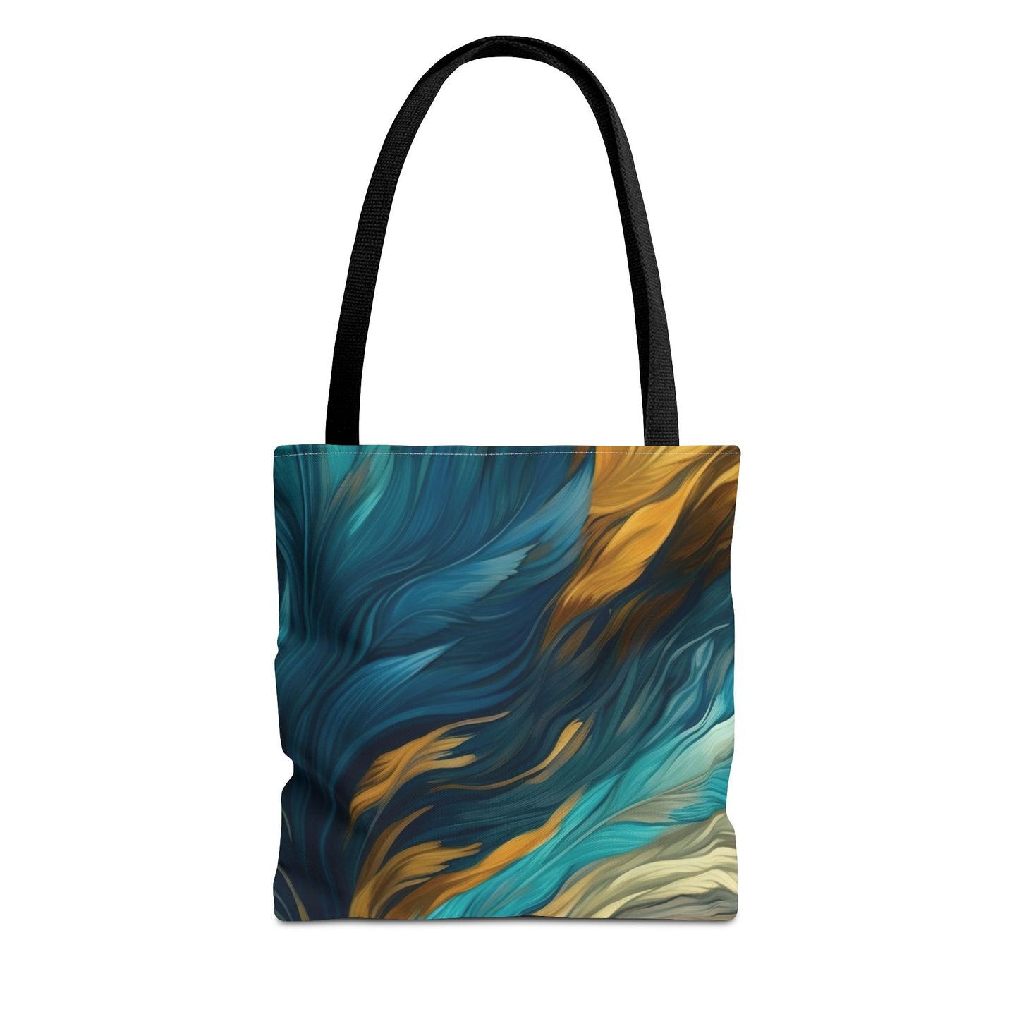 Teal Feathers Tote Bag (AOP)