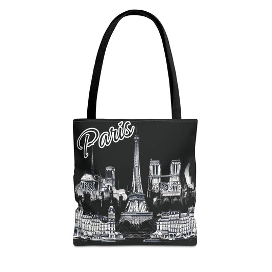 Paris (black) Tote Bag (AOP)