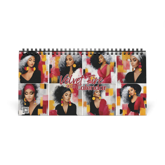 2026 Velvet Fire Desktop Calendar