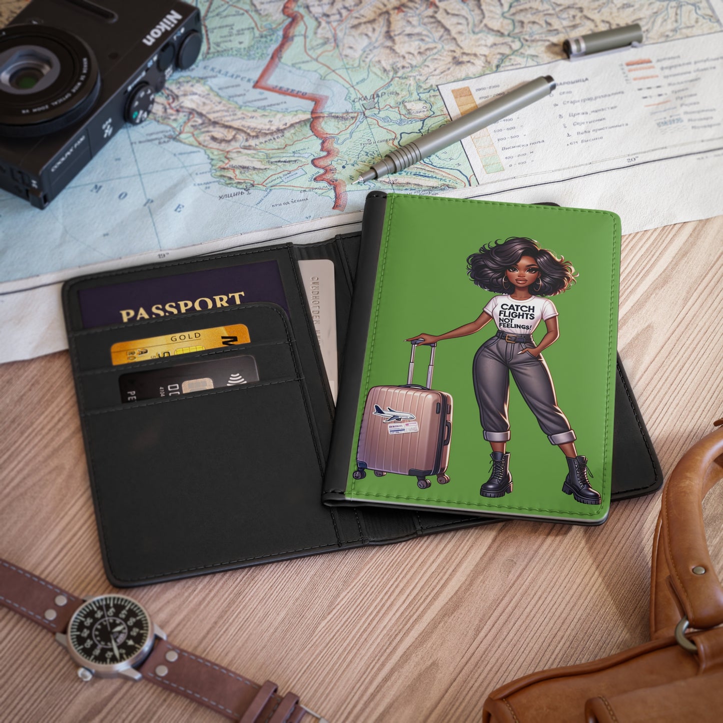 Catch Flights (grn) Passport Cover