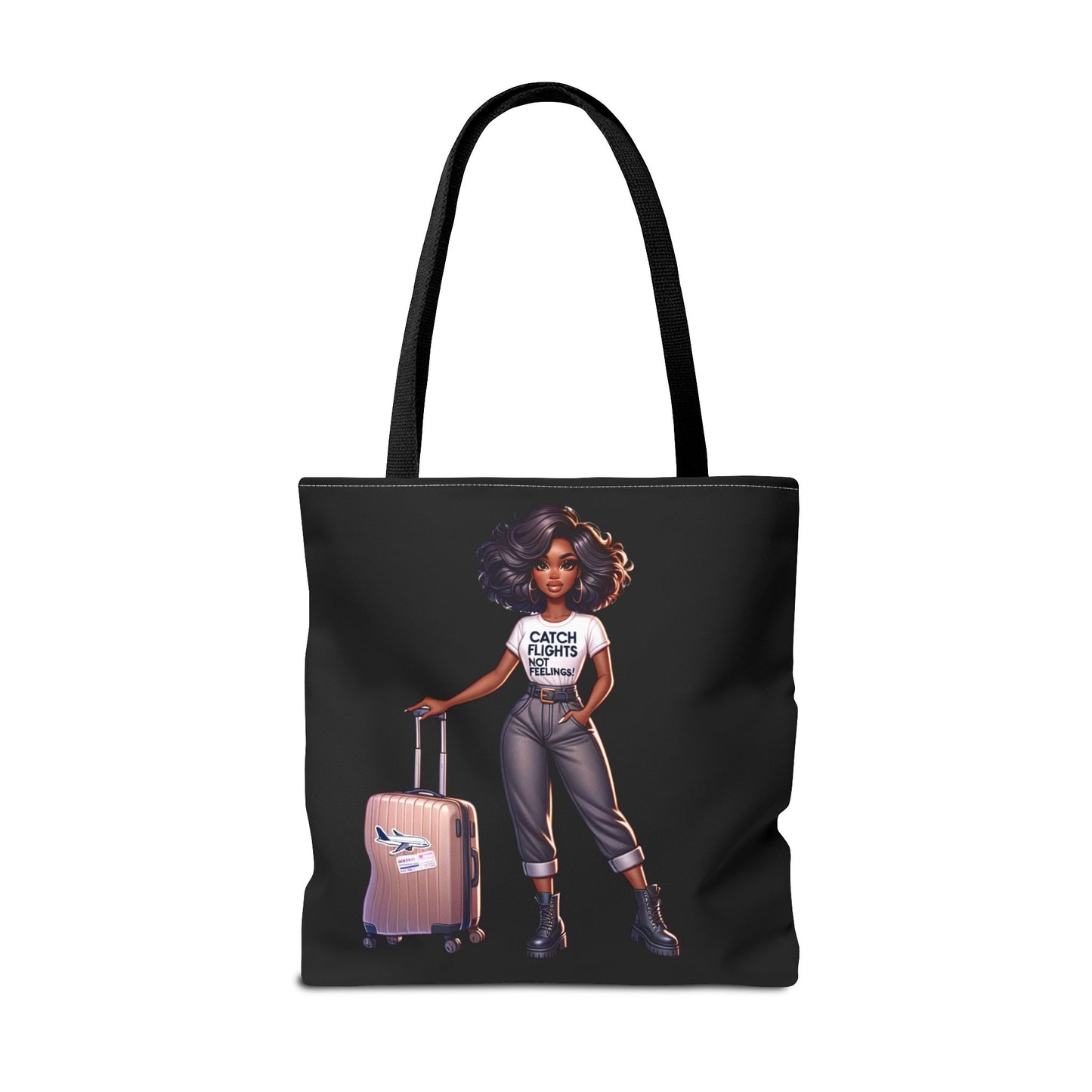 Catch Flights NOT Feelings Tote Bag (AOP)
