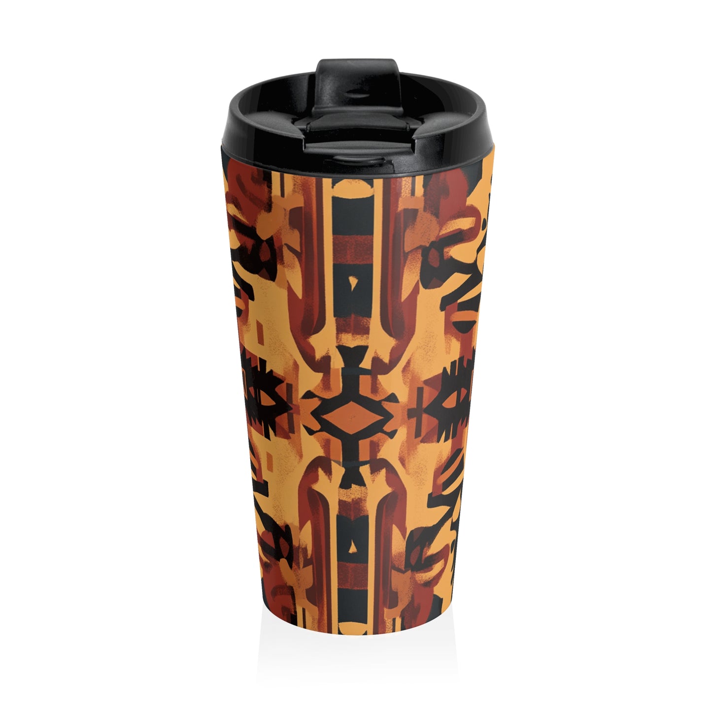 Abstract Earthtones Stainless Steel Travel Mug