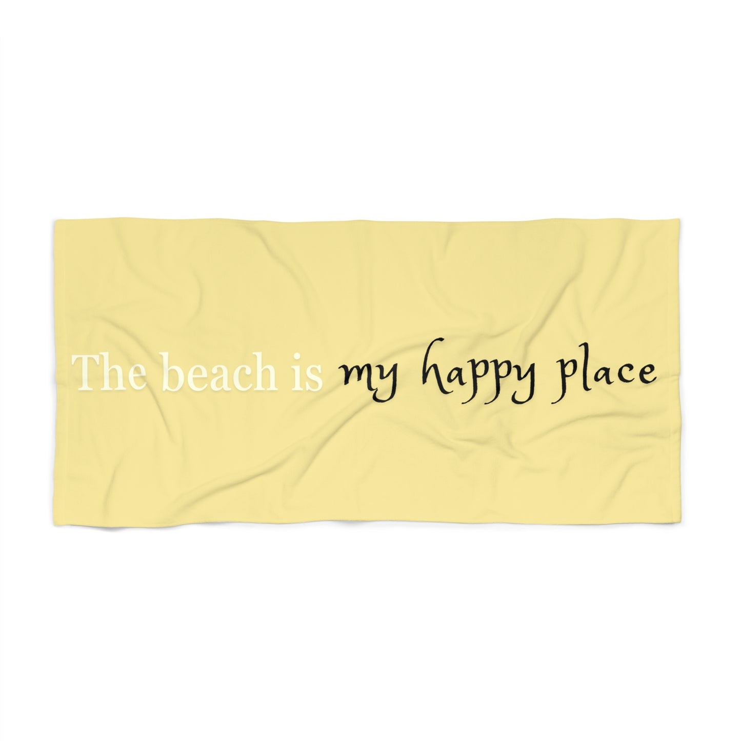 My Happy Place Beach Towel-ylw