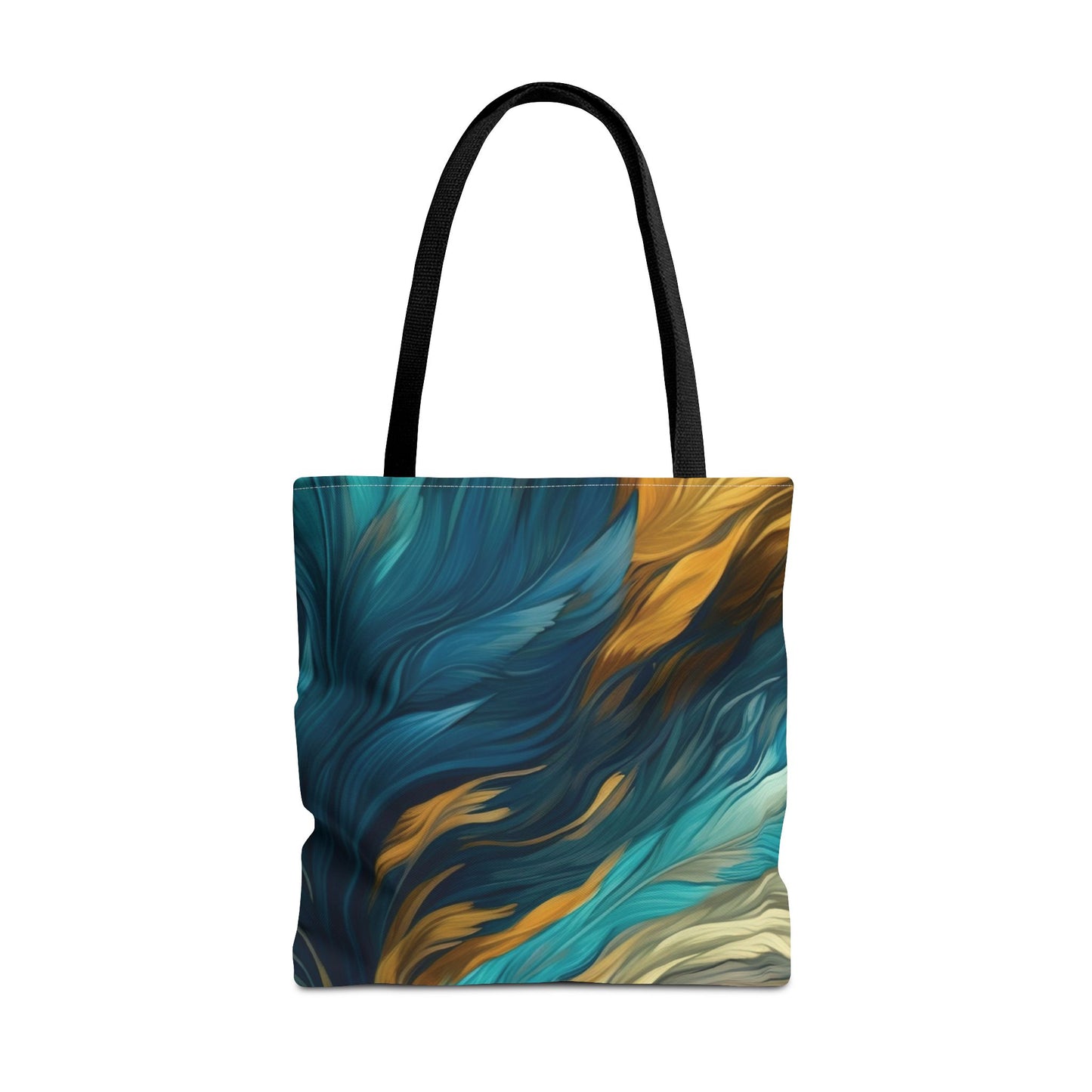 Teal Feathers Tote Bag (AOP)