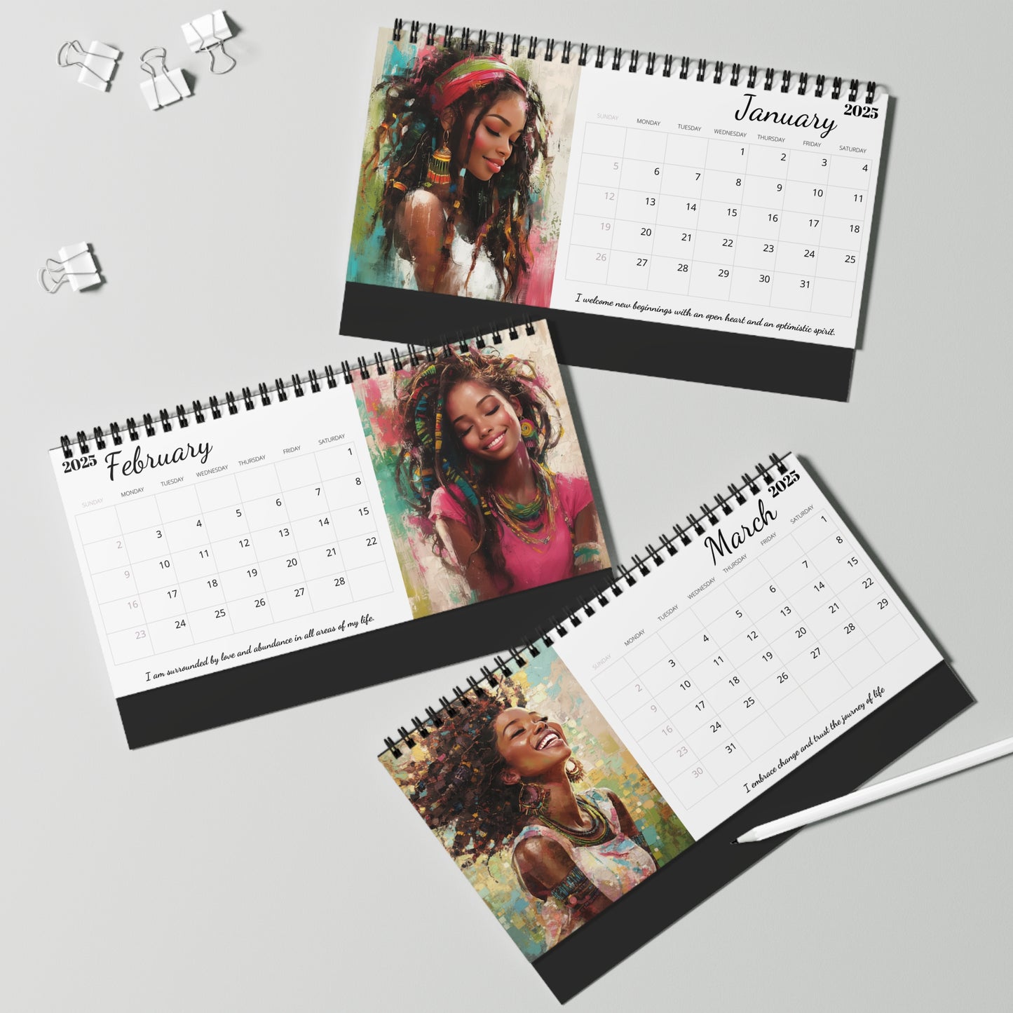 2025 Pretty Girls Desktop Calendar