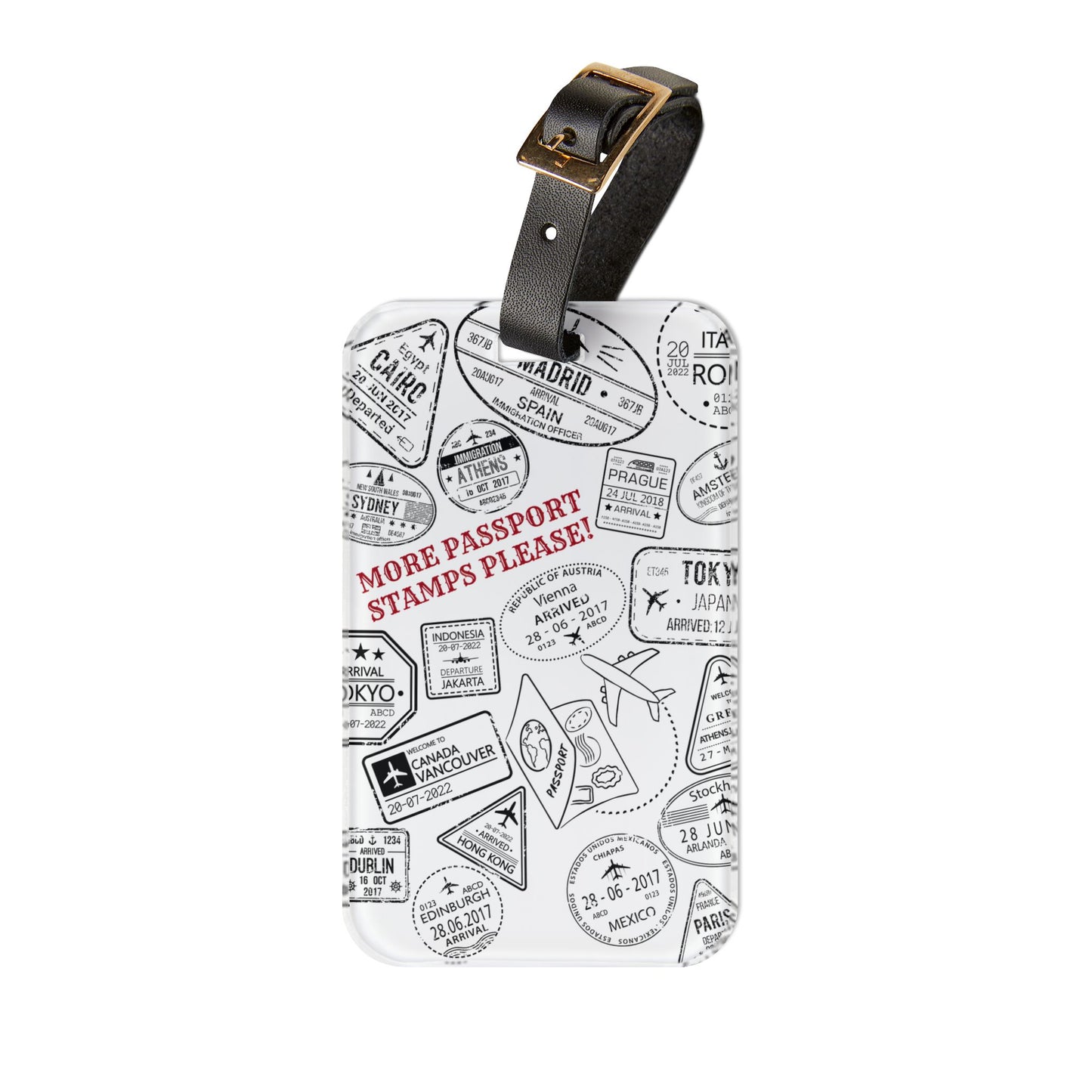 More Stamps (w/b) Luggage Tag