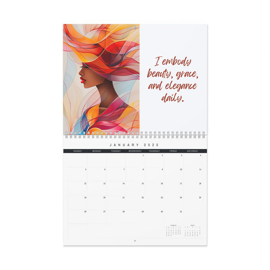 2025 Abstract Elegance Affirmation Wall Calendar