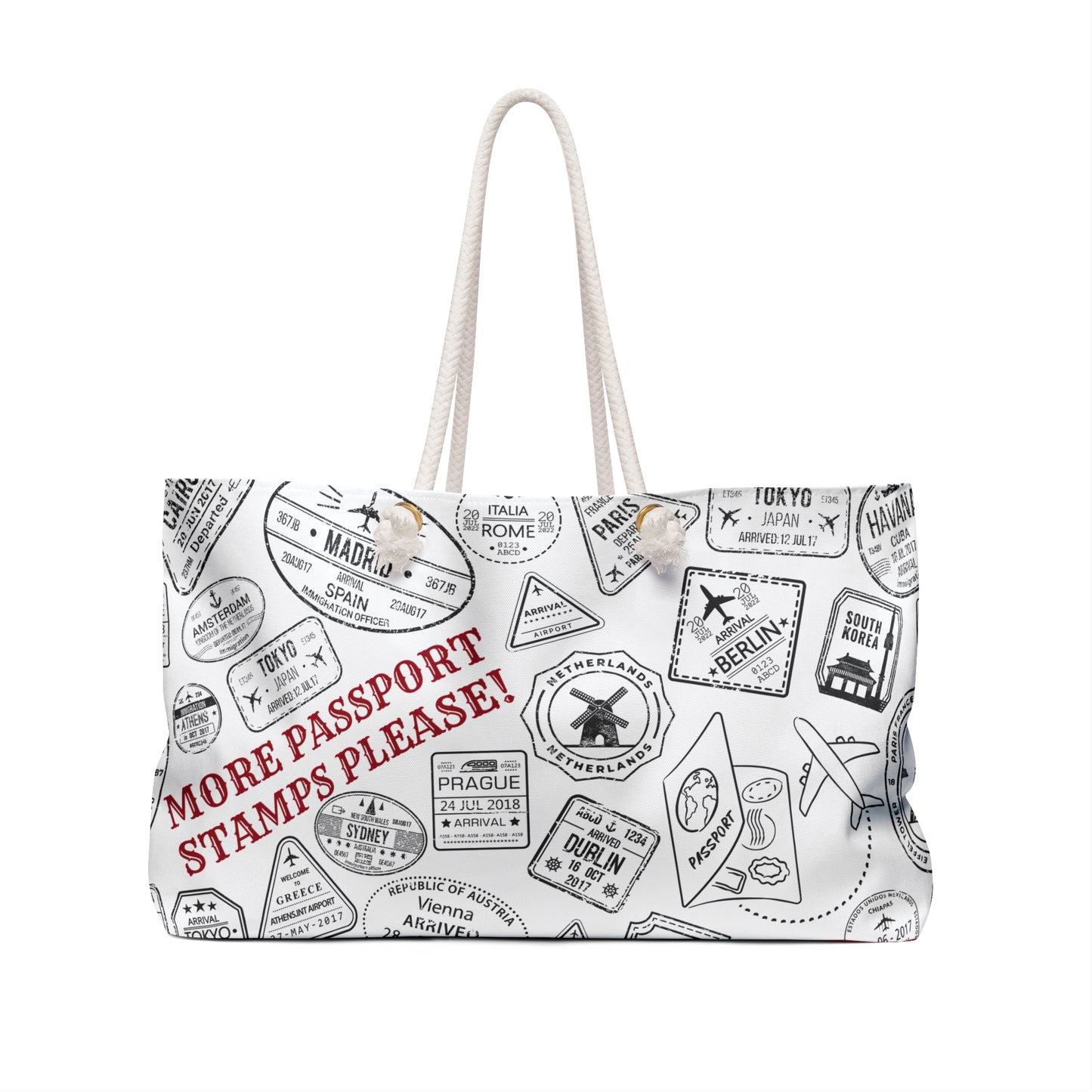 More Passport Stamps (W/B) Weekender Bag