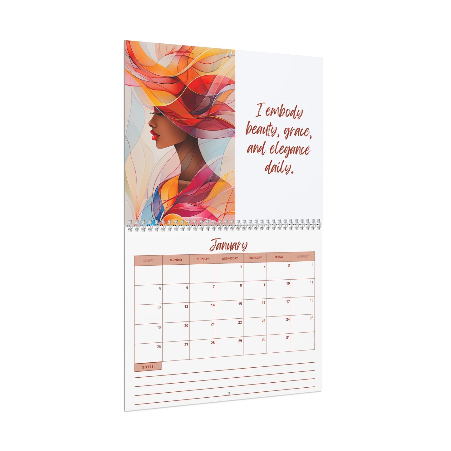 2025 Abstract Elegance Affirmation Wall Calendar