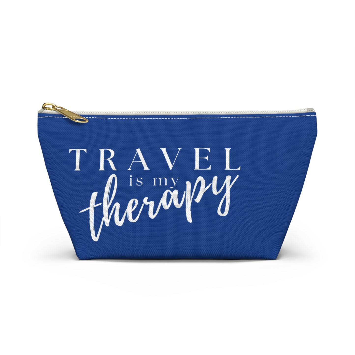 Travel Is My Therapy (red) Accessory Pouch w T-bottom