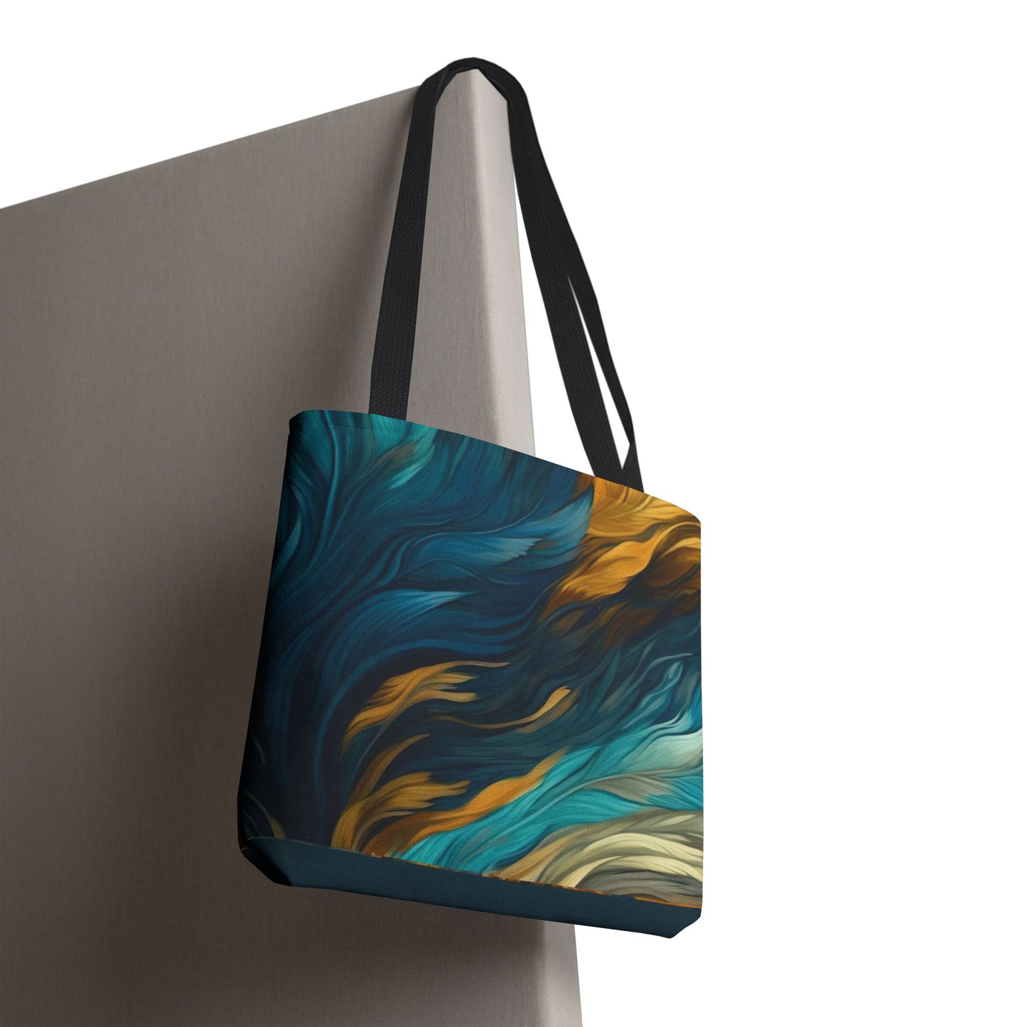 Teal Feathers Tote Bag (AOP)