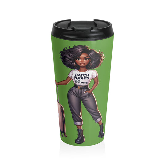 Catch Flights (grn) Stainless Steel Travel Mug