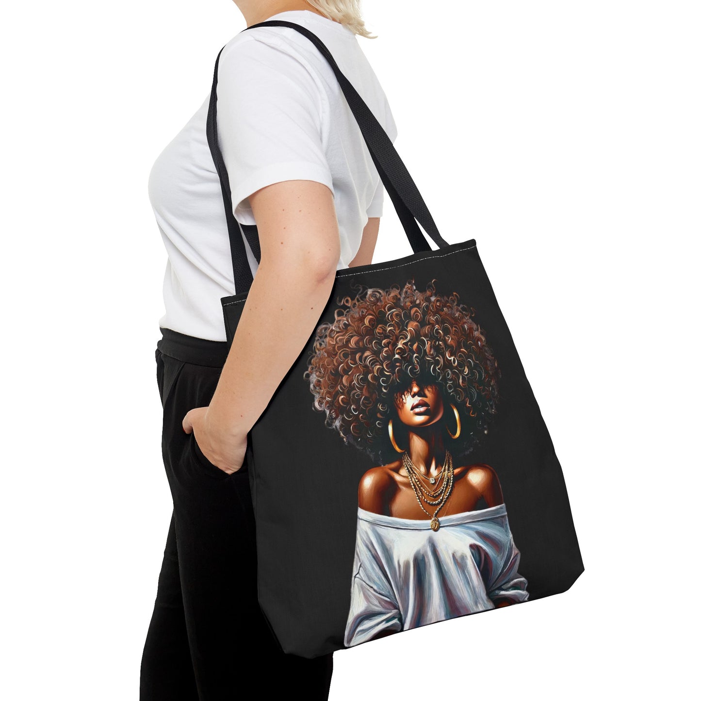 Unshakable - Black Elegance Large Tote Bag