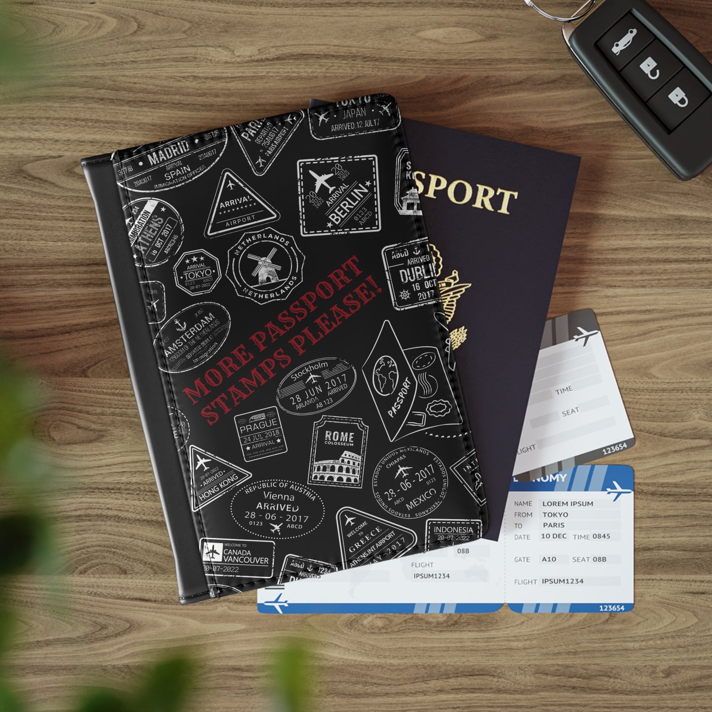 More Passport Stamps (blk) Passport Cover