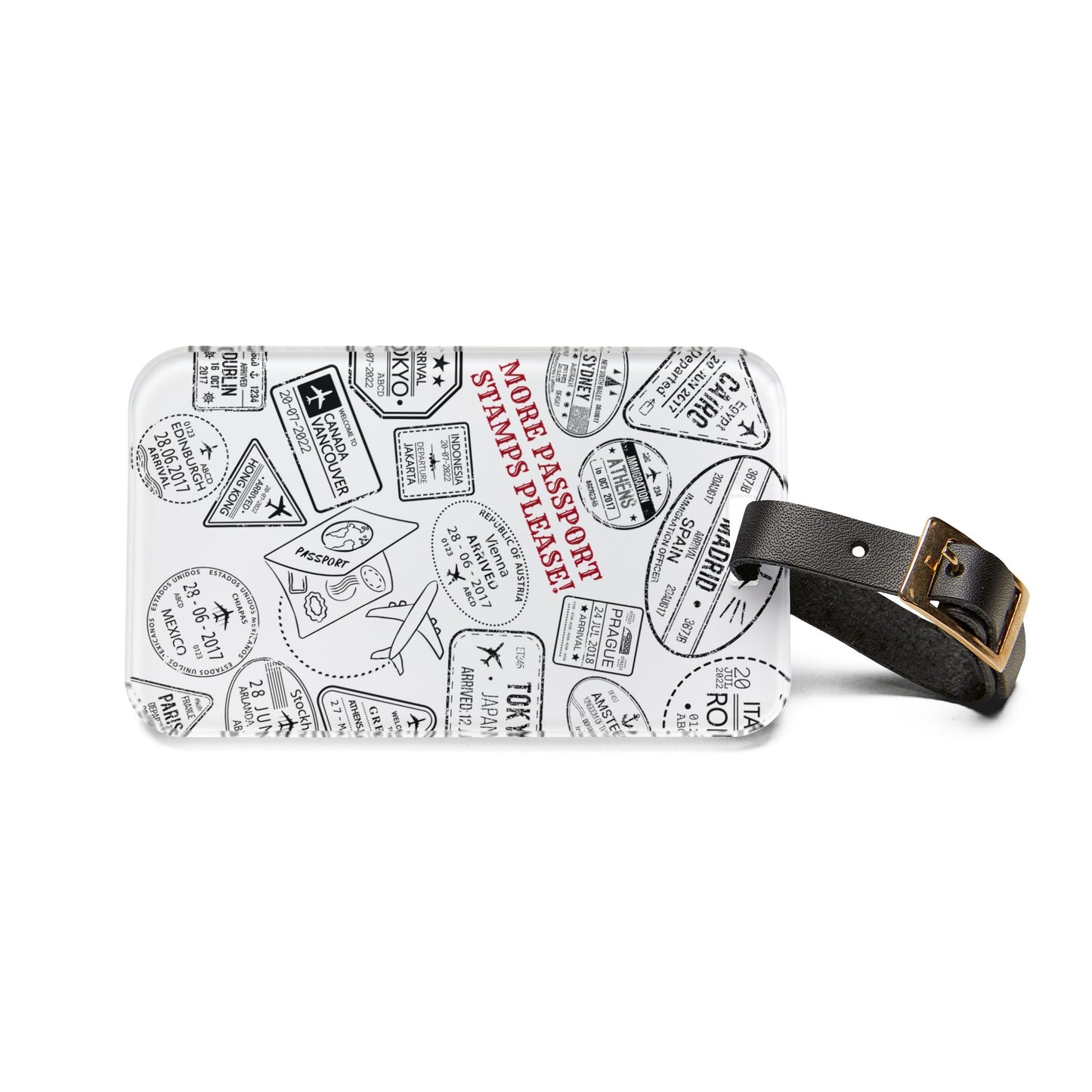 More Stamps (w/b) Luggage Tag