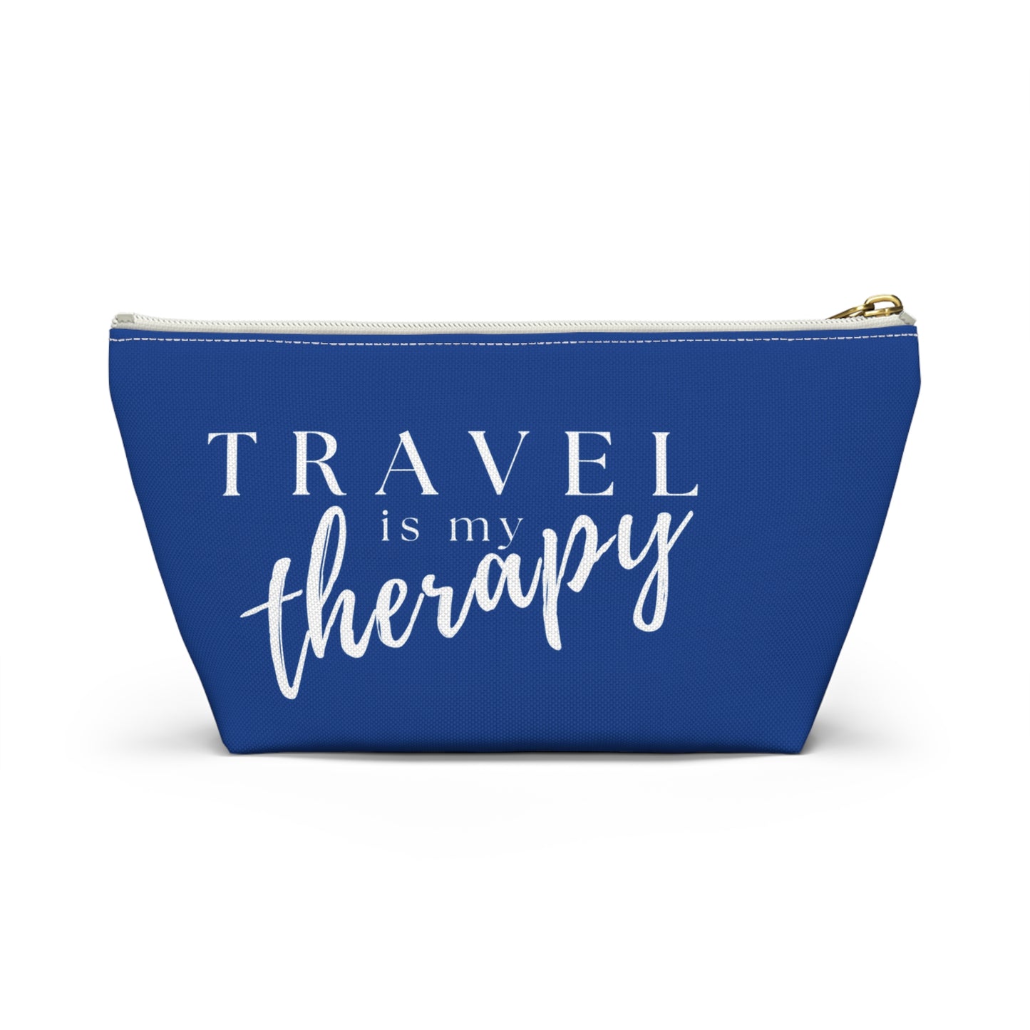 Travel Is My Therapy (red) Accessory Pouch w T-bottom