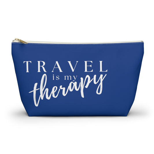 Travel Is My Therapy (blue) Accessory Pouch