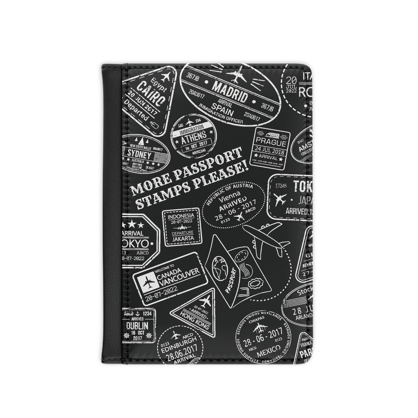 More Stamps (b/w) Passport Cover