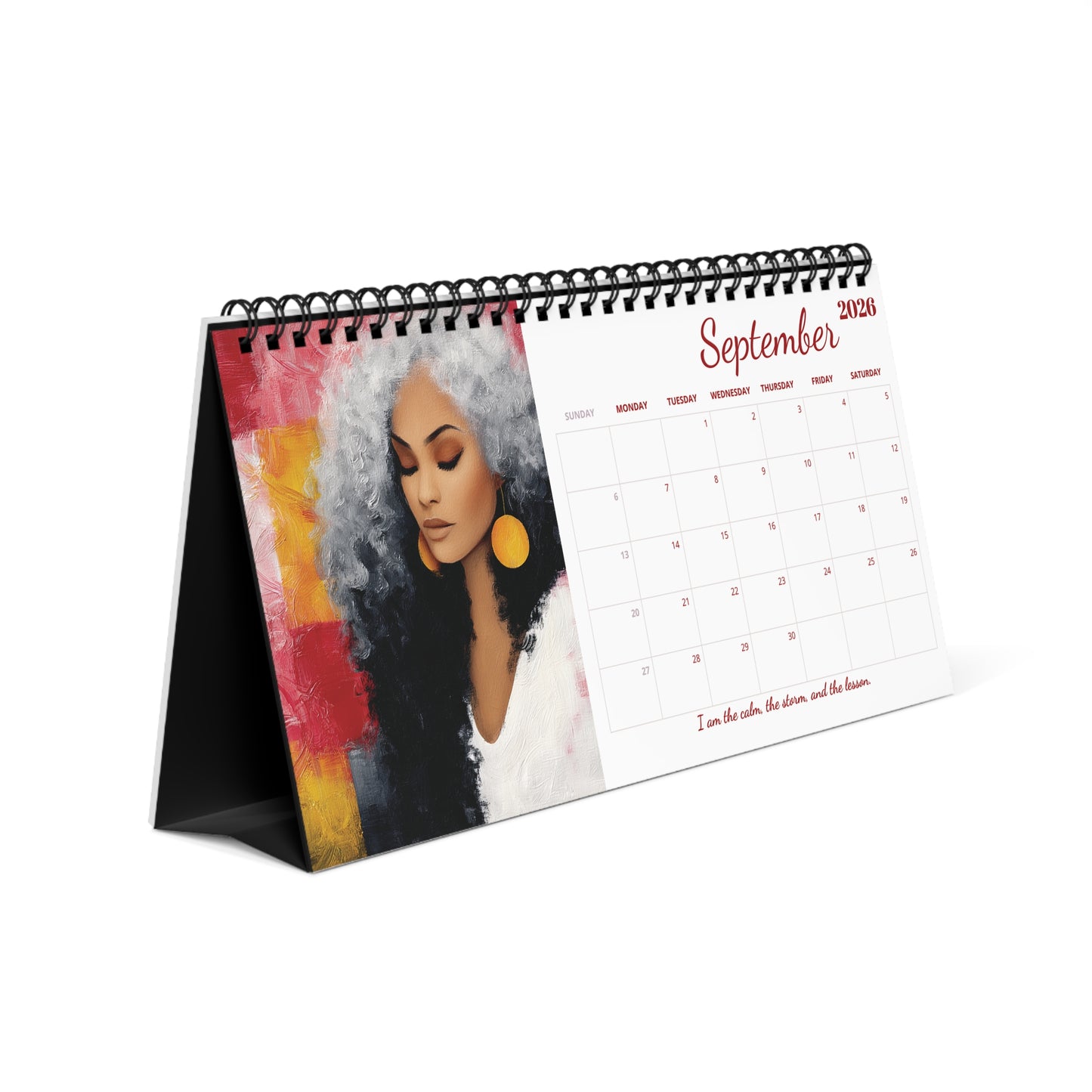 2026 Velvet Fire Desktop Calendar