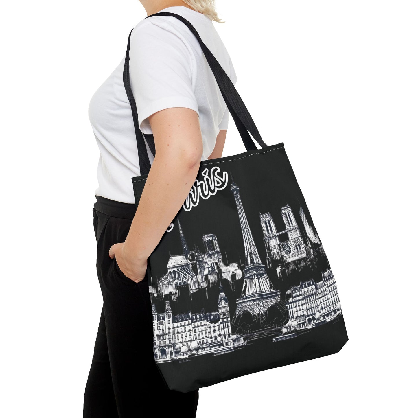 Paris (black) Tote Bag (AOP)