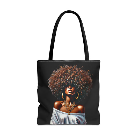 Unshakable - Black Elegance Large Tote Bag