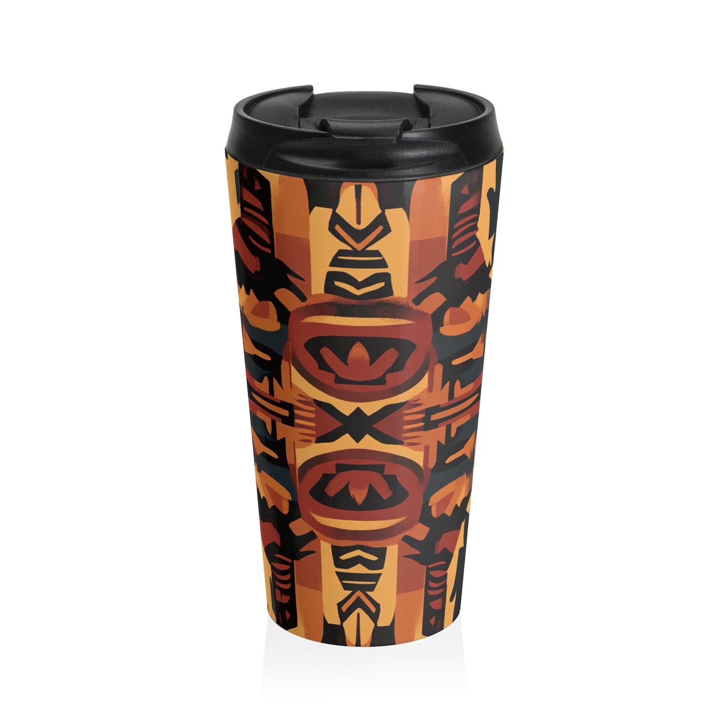 Abstract Earthtones Stainless Steel Travel Mug