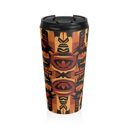 Abstract Earthtones Stainless Steel Travel Mug